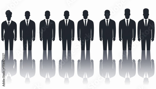 Teamwork and Leadership Crowd Silhouette Icons