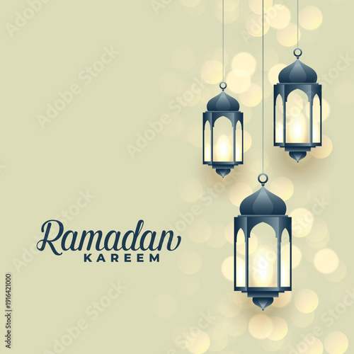 6hanging islamic lamps ramadan kareem festival design