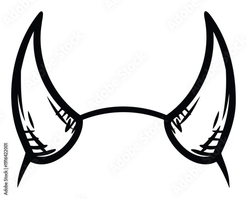 Black devil horns accessory for costume parties and Halloween celebrations for adding a mischievous or playful touch to character outfits or festive events