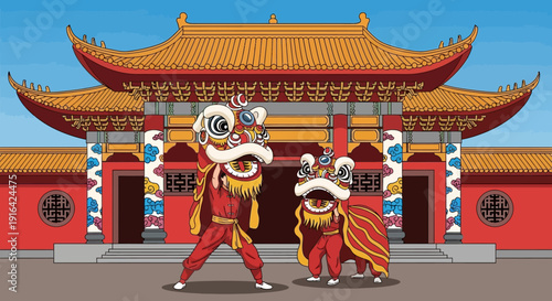 Lion Dance Performance China.