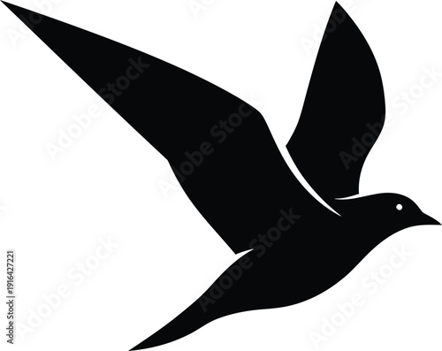 A basic, clean silhouette of a bird – perhaps a robin or sparrow – focusing on the outline of its wings and body