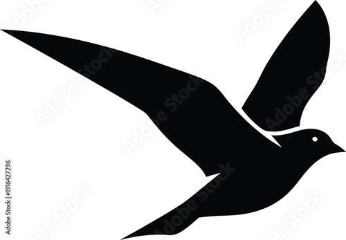 A basic, clean silhouette of a bird – perhaps a robin or sparrow – focusing on the outline of its wings and body