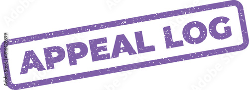 Grunge APPEAL LOG wordmark inside a rectangular distressed stamp graphic often utilized for official record keeping or system tracking