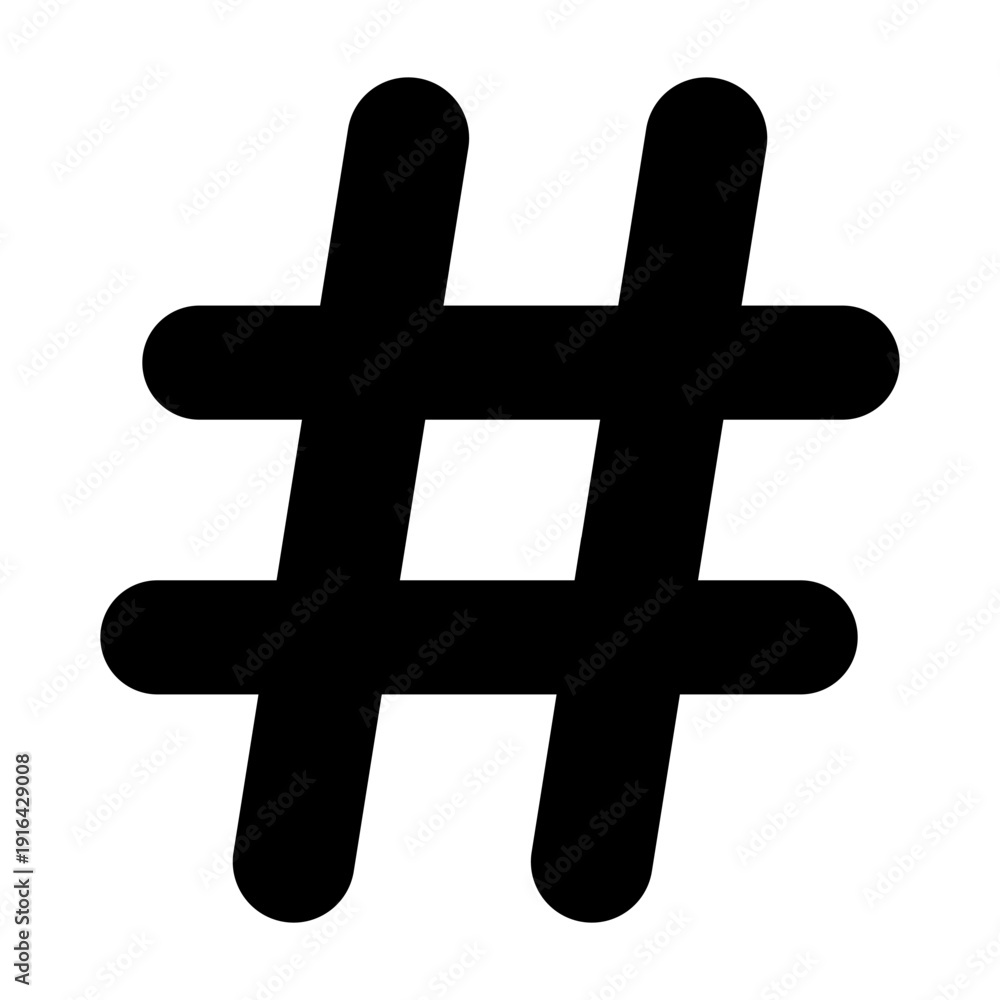 Fototapeta premium Hashtag icon vector set. Social media Illustration sign collection. number symbol or logo.