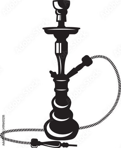 Aroma smoking tool black icon. Turkish hookah