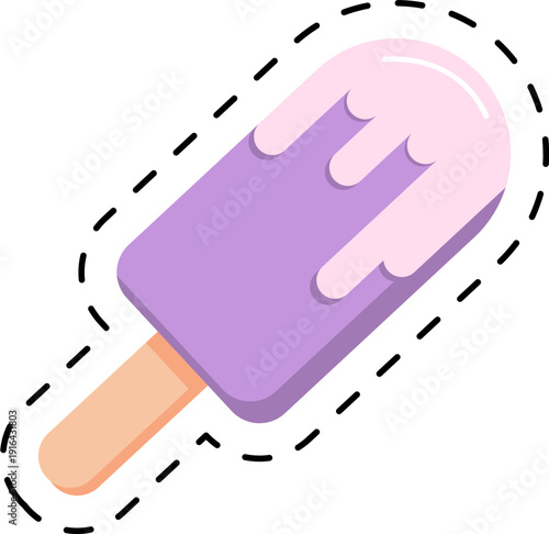 Tasty berry ice cream bar cute sticker