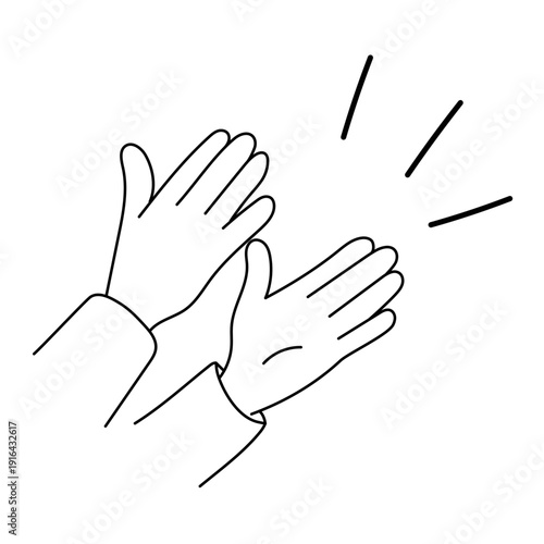 拍手する手のアイコン シンプルなモノクロピクトグラム