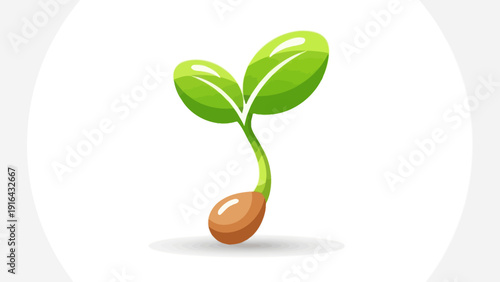 A green sprout emerges from a seed, symbolizing new life and growth.