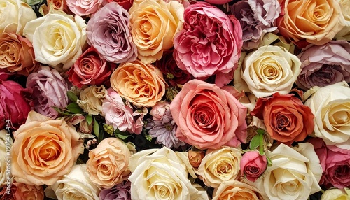 flowers wall background with amazing roses
