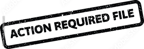 Grungy rubber stamp effect conveying the critical text action required file for task management