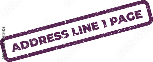 Grungy texture stamp displaying the words address line one page, suitable for document reference