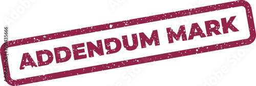 Rectangular grunge stamp featuring ADDENDUM MARK text, suitable for official documents or digital interface element
