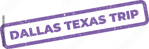 Rectangular rubber stamp displaying DALLAS TEXAS TRIP with a vintage distressed texture, useful for American travel promotion