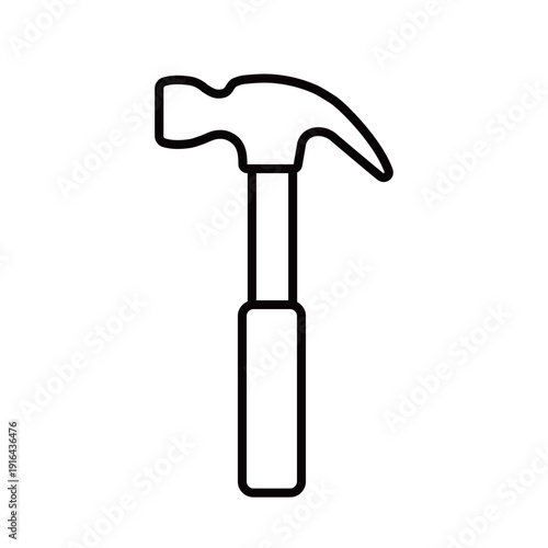シンプルな線画のハンマー・金槌のアイコン素材 | DIYや修理・工事のベクターデザイン