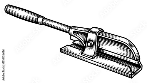 Industrial concrete float tool with long handle for masonry work in vintage style