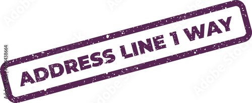 Textured rubber stamp impression displaying ADDRESS LINE 1 WAY for addressing systems or directional instructions