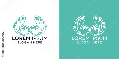 Stunning peacock logo template for luxury branding and corporate identity