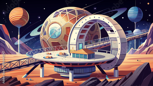 Very beautiful modular lunar gateway structure designed with lightweight composite shells and panoramic observation decks, symbolizing humanity’s expansion into space infrastructure during the 2030 de