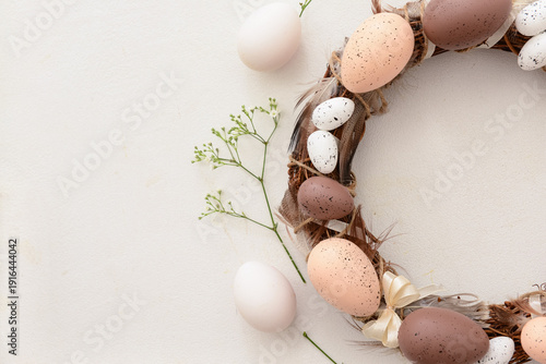 Easter wreath and sprigs of...