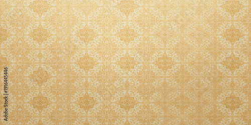Seamless vintage floral damask pattern on old textured paper background in retro antique style