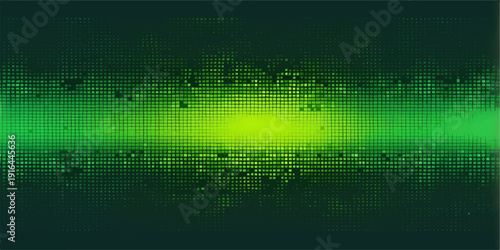 A futuristic digital art wallpaper features a green abstract background with bright rays of light, blending motion lines and a matrix pattern for a sleek business technology backdrop