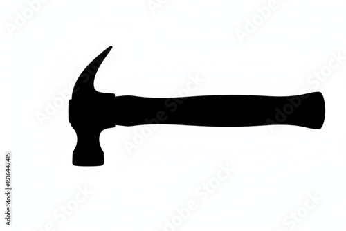 Hammer Silhouette: A simple yet powerful image of a hammer, its form defined in stark silhouette, ready to build.