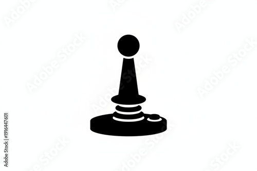 Abstract Joystick Icon: Minimalist monochrome icon of a classic joystick, symbolizing gameplay and interaction.