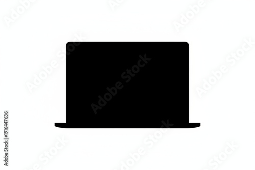 Sleek Laptop Silhouette: A minimalist, black silhouette of a laptop computer, embodying modern design and technological simplicity. 