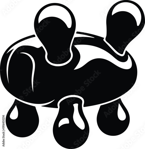 Handheld body massager tool for muscle relief wellness therapy silhouette vector illustration