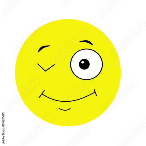 wink expression emotion face yellow funny sticker planner printable