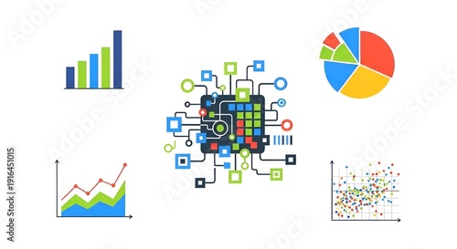 Bilde på lerret Data Visualization Charts and Graphs.