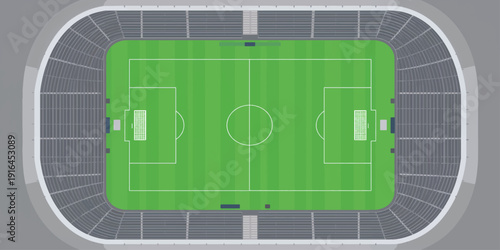 Green tennis court with ball and soccer field lines illustrating a sport strategy plan on a grass pitch vector background