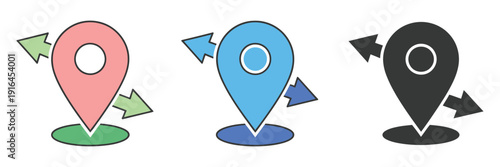 Mobility icon set, multi style various collection with wheelchair, walking, cycling, and vehicle icons