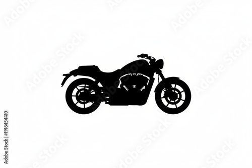Motorcycle Silhouette: A sleek, black silhouette of a motorcycle against a clean backdrop, capturing the essence of freedom and the open road.