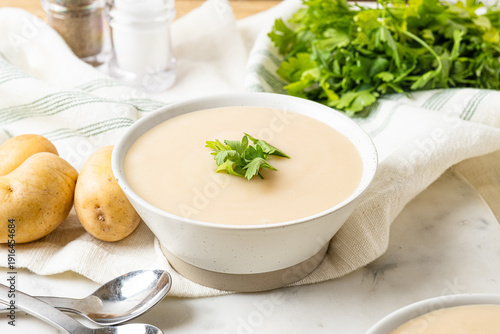 Creamy potato leek soup. Winter time comfort food