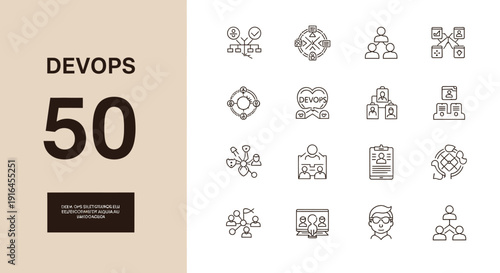 Business automation line editable icon set. Containing process, optimization, robotic integration, business model