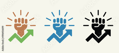 Motivation icon set, multi style various collection featuring goal achievement, inspiration