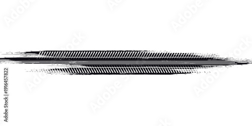 Tire track. Car, bike, motorcycle tyre mark with grunge effect isolated on white background. Wheel footprint on the road. Top view of rubber protector mark