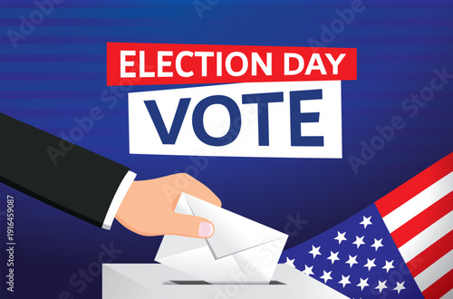 Vote on Election Day. USA election poster. Vector illustration. V2