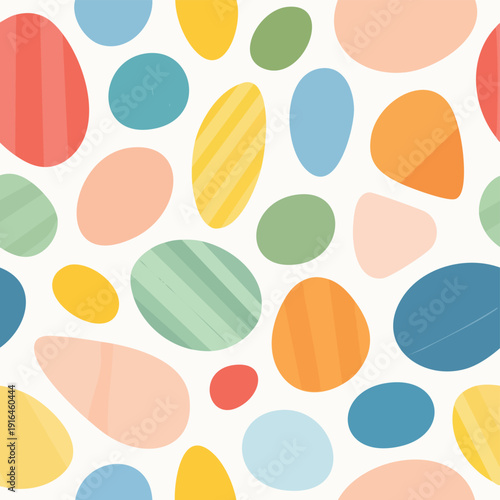 Colorful abstract pattern with various shapes and sizes.