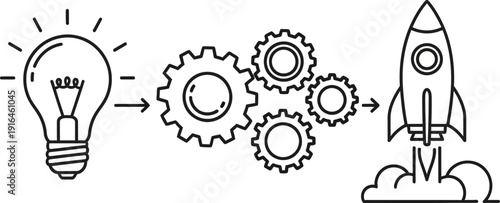 Innovative Idea Turning into Successful Launch Process.