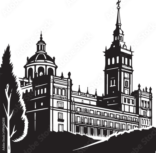 National Symbol of Spain Traditional Heritage Spanish Flag Emblem Coat of Arms Cultural Identity Historic Icon Landmark Illustration