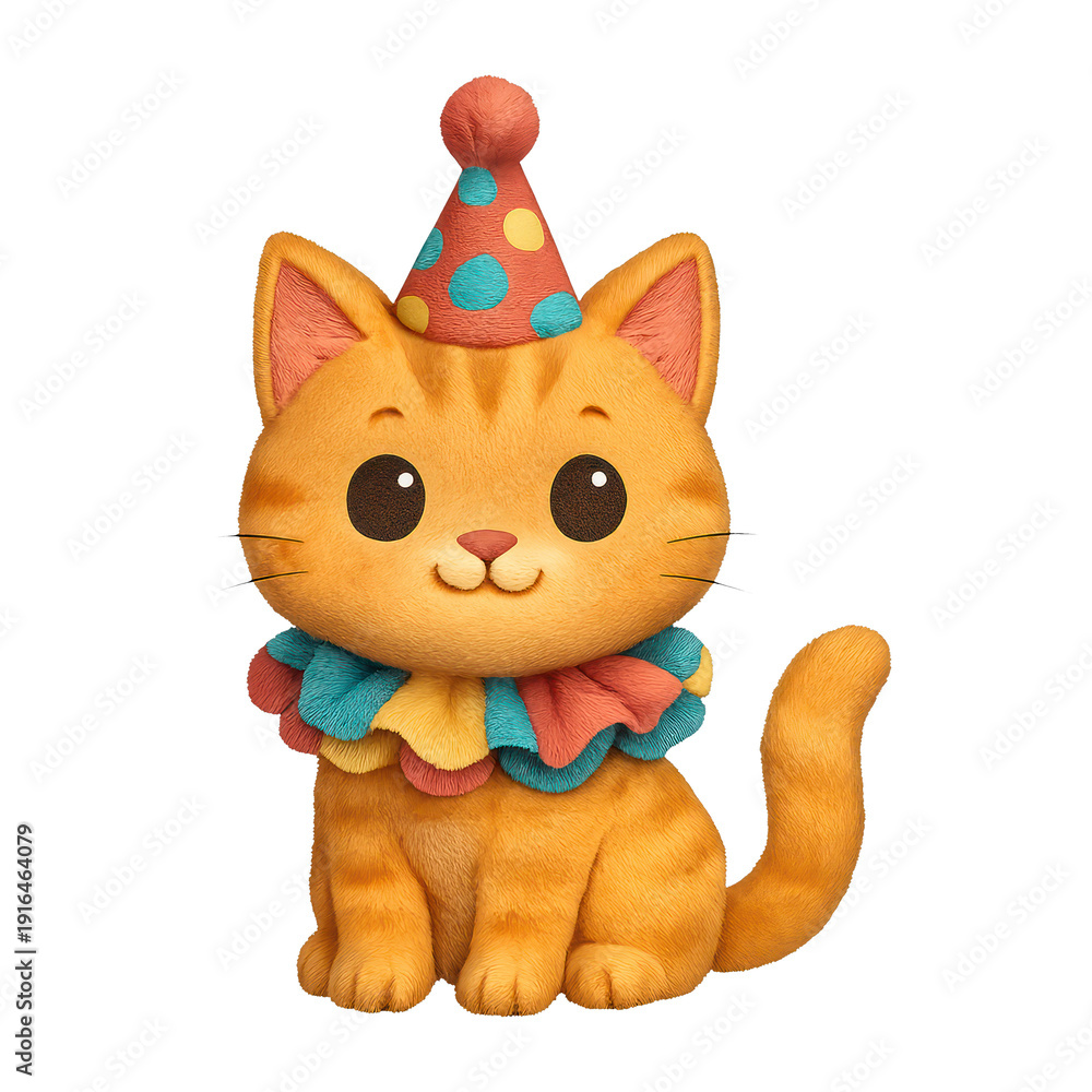 Fototapeta premium PNG Cute festive cat illustration