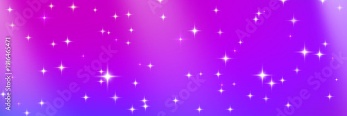 Magic violet starry gradation background. Purple neon gradient backdrop with sparkling light effect, perfect for luxury celebration designs, kids branding, or festive project. Vector fuchsia disco bg.