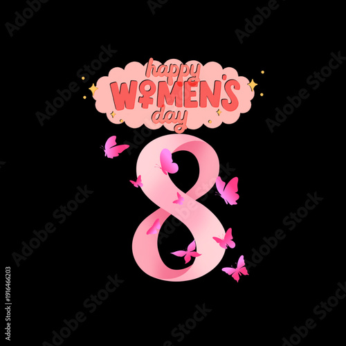 International Women's Day, March 8 Poster with woman face silhouette illustration. Women's Day greeting card wit group women avatar head illustration. Important day