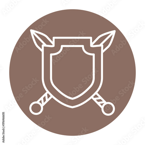 Two Swords And Shield Icon