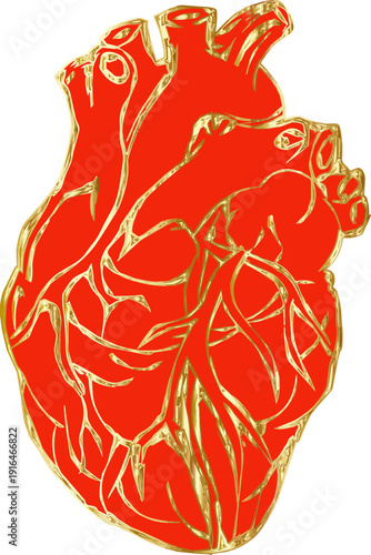 Create a realistic heart vector art with white background..