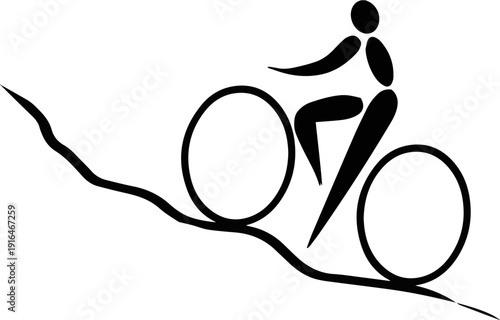 Create a realistic man cycling vector art silhoeutte with white background.