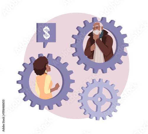 Business consulting. Discussion of financial issues money management, financial literacy, online meeting, coordination processes, mentoring communication vector cartoon isolated concept