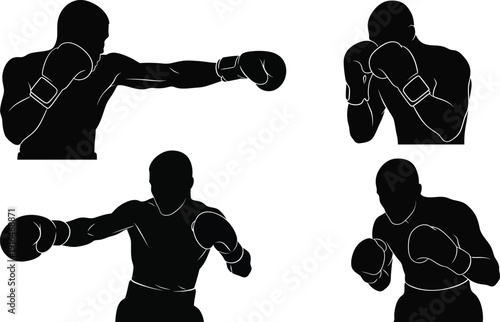 Silhouette of a man performing dumbbell exercises